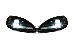 2005-2013 Chevrolet C6 Corvette LED DRL Projector Headlights - 2014+ Replica Design LED headlight kit AutoLEDTech Oracle Lighting Trendz Flow Series RGBHaloKits OneUpLighting Morimoto