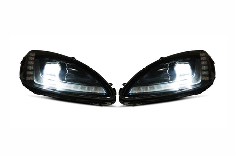 2005-2013 Chevrolet C6 Corvette LED DRL Projector Headlights - 2014+ Replica Design LED headlight kit AutoLEDTech Oracle Lighting Trendz Flow Series RGBHaloKits OneUpLighting Morimoto