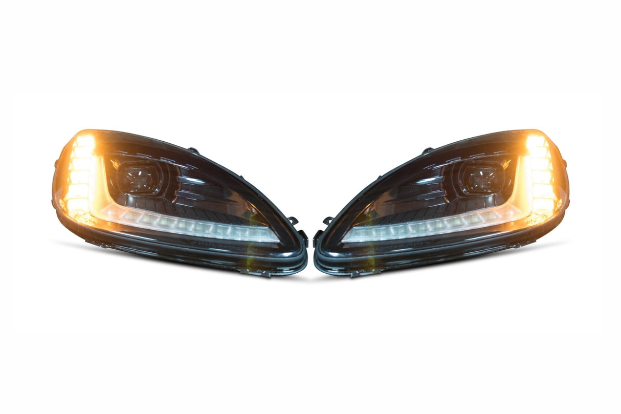 2005-2013 Chevrolet C6 Corvette LED DRL Projector Headlights - 2014+ Replica Design LED headlight kit AutoLEDTech Oracle Lighting Trendz Flow Series RGBHaloKits OneUpLighting Morimoto