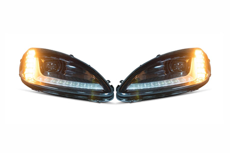 2005-2013 Chevrolet C6 Corvette LED DRL Projector Headlights - 2014+ Replica Design LED headlight kit AutoLEDTech Oracle Lighting Trendz Flow Series RGBHaloKits OneUpLighting Morimoto