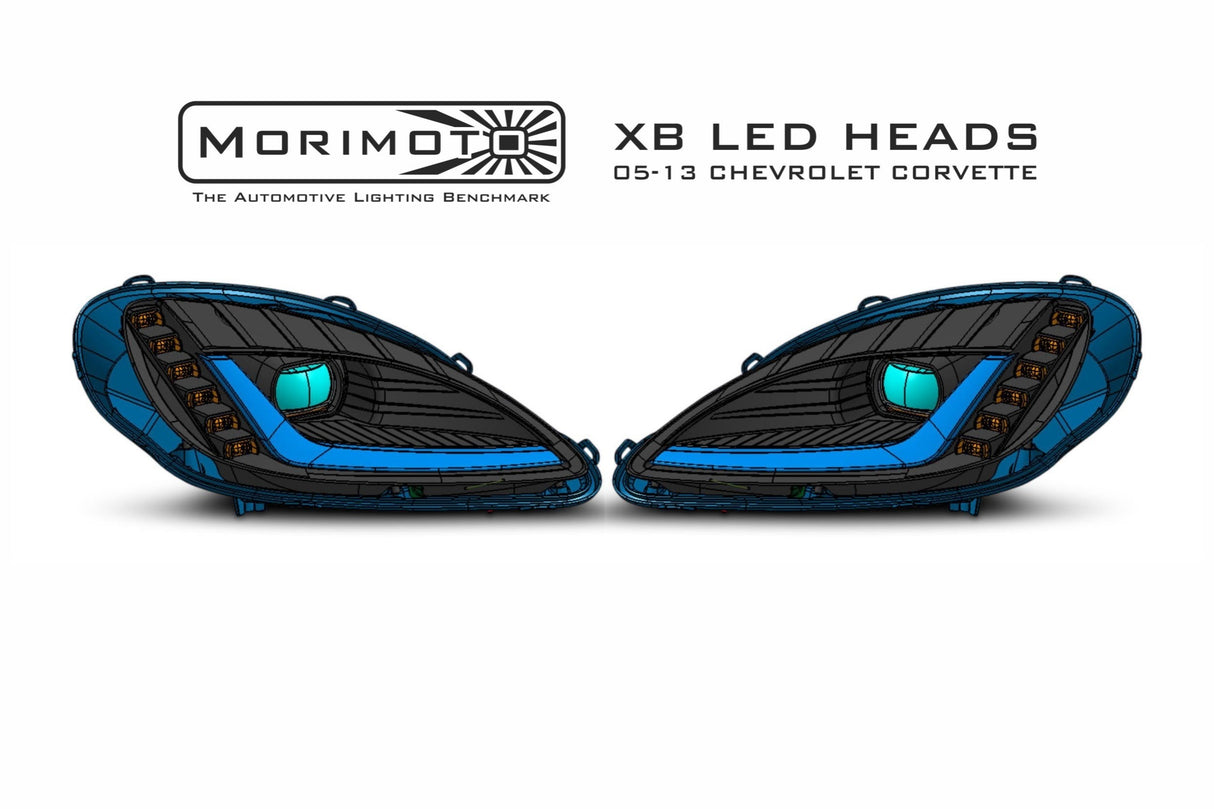 2005-2013 Chevrolet C6 Corvette LED DRL Projector Headlights - 2014+ Replica Design LED headlight kit AutoLEDTech Oracle Lighting Trendz Flow Series RGBHaloKits OneUpLighting Morimoto