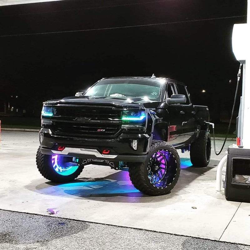 2016-2018 Chevrolet Silverado RGBW Color-Chasing LED DRL Boards LED headlight kit AutoLEDTech Oracle Lighting Trendz Flow Series RGBHaloKits OneUpLighting Morimoto