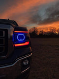 2014-2019 GMC Sierra RGBW LED DRL Boards LED headlight kit AutoLEDTech Oracle Lighting Trendz Flow Series RGBHaloKits OneUpLighting Morimoto