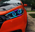 2013-2016 Dodge Dart RGBW Color-Chasing LED Halo Kit LED headlight kit AutoLEDTech Oracle Lighting Trendz Flow Series RGBHaloKits OneUpLighting Morimoto