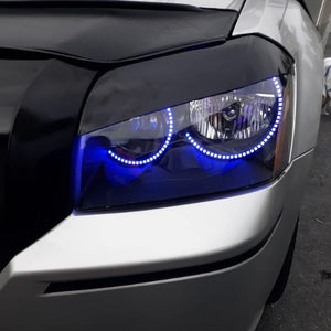2005-2008 Dodge Magnum RGBW Color-Chasing LED Halo Kit LED headlight kit AutoLEDTech Oracle Lighting Trendz Flow Series RGBHaloKits OneUpLighting Morimoto