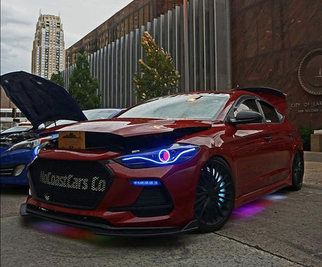 2016-2018 Hyundai Elantra Sport RGBW Color-Chasing LED Halo & DRL Tube Kit LED headlight kit AutoLEDTech Oracle Lighting Trendz Flow Series RGBHaloKits OneUpLighting Morimoto