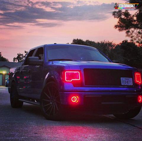 2009-2014 Ford F-150 & Raptor Color-Chasing Halo Kit LED headlight kit AutoLEDTech Oracle Lighting Trendz Flow Series RGBHaloKits OneUpLighting Morimoto