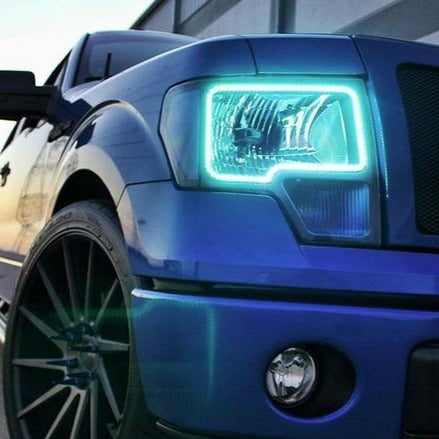 2009-2014 Ford F-150 & Raptor Color-Chasing Halo Kit LED headlight kit AutoLEDTech Oracle Lighting Trendz Flow Series RGBHaloKits OneUpLighting Morimoto