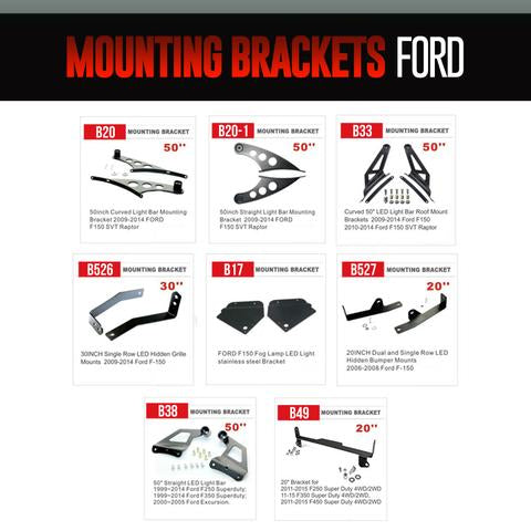 Ford Light Bar Mounting Brackets LED headlight kit AutoLEDTech Oracle Lighting Trendz Flow Series RGBHaloKits OneUpLighting Morimoto