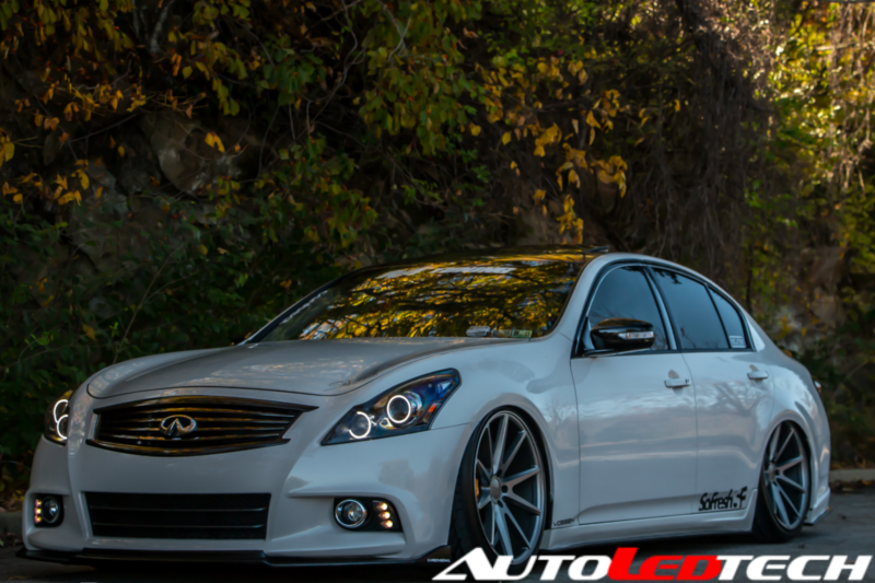 2007-2015 Infiniti G37/Q40/Q60 RGBW Color-Chasing Halo Kit LED headlight kit AutoLEDTech Oracle Lighting Trendz Flow Series RGBHaloKits OneUpLighting Morimoto