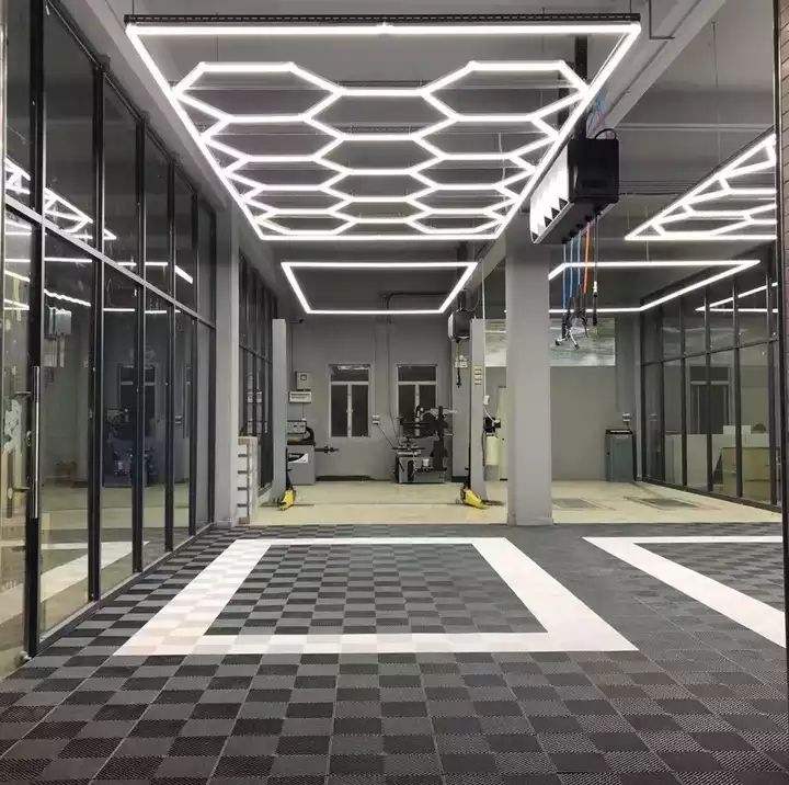 HexaGrid LED Ceiling Lighting System (Single Garage) - AutoLEDTech.com