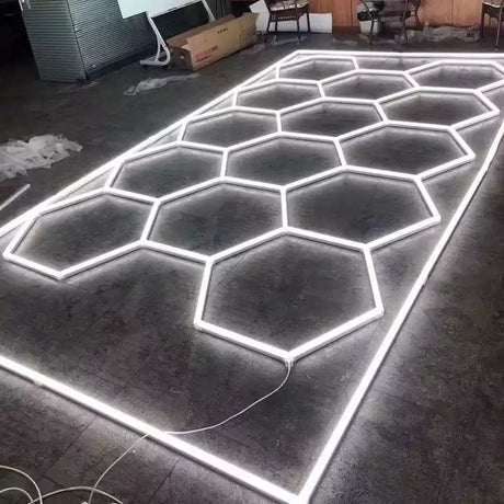 HexaGrid LED Ceiling Lighting System (Single Garage) - AutoLEDTech.com