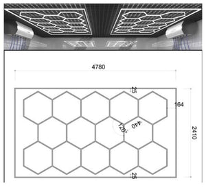 HexaGrid LED Ceiling Lighting System (Single Garage) - AutoLEDTech.com