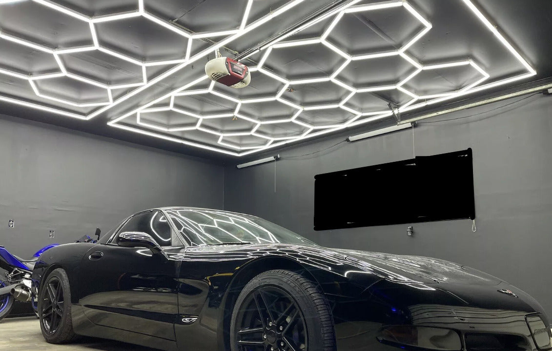 HexaGrid LED Ceiling Lighting System (Single Garage) - AutoLEDTech.com