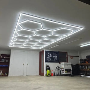 HexaGrid LED Ceiling Lighting System (Single Garage) - AutoLEDTech.com