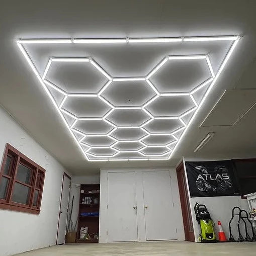 HexaGrid LED Ceiling Lighting System (Single Garage) - AutoLEDTech.com