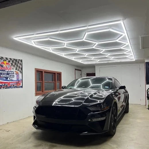 HexaGrid LED Ceiling Lighting System (Single Garage) - AutoLEDTech.com