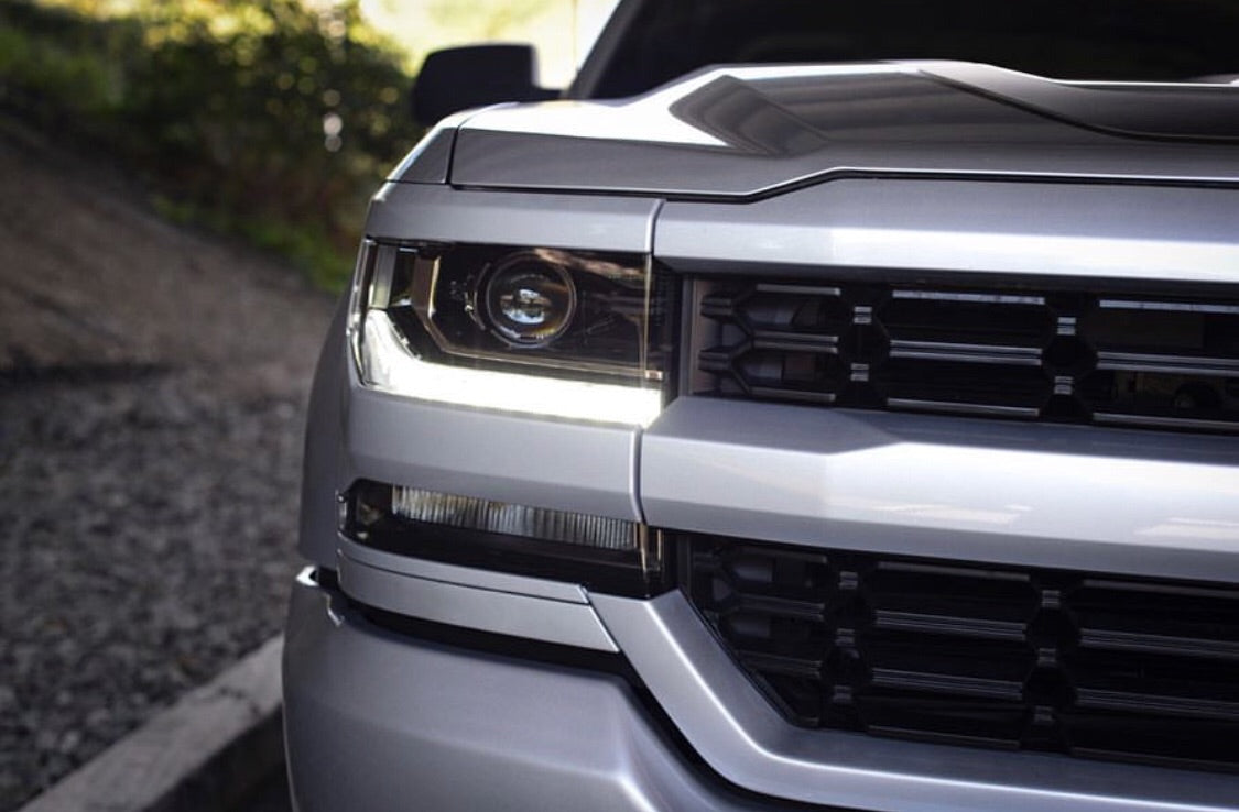 2016-2018 Chevrolet Silverado RGBW Color-Chasing LED DRL Boards LED headlight kit AutoLEDTech Oracle Lighting Trendz Flow Series RGBHaloKits OneUpLighting Morimoto