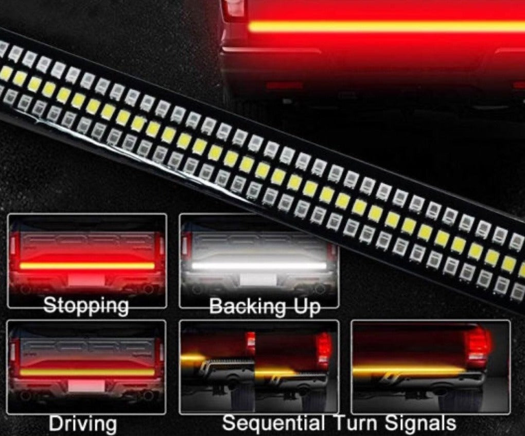 Sequential Led Tailgate Sequential Brake/Reverse/Turn LED Light Bar Strip - Fits Any ...