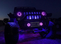 1997-2023+ Jeep Wrangler/Gladiator JK JL JT Prebuilt Color-Chasing LED Halo Headlights LED headlight kit AutoLEDTech Oracle Lighting Trendz Flow Series RGBHaloKits OneUpLighting Morimoto