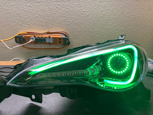 2012-2020 Subaru BRZ RGBW Color-Chasing Spec-D LED Halo DRL Headlights LED headlight kit AutoLEDTech Oracle Lighting Trendz Flow Series RGBHaloKits OneUpLighting Morimoto