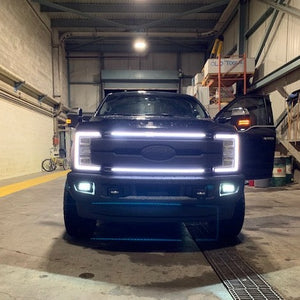 2017-2019 Ford Super Duty F250 F350 LED Grill Accent Lights Kit | XL, XLT, KR, Lariat, Platinum LED headlight kit AutoLEDTech Oracle Lighting Trendz Flow Series RGBHaloKits OneUpLighting Morimoto