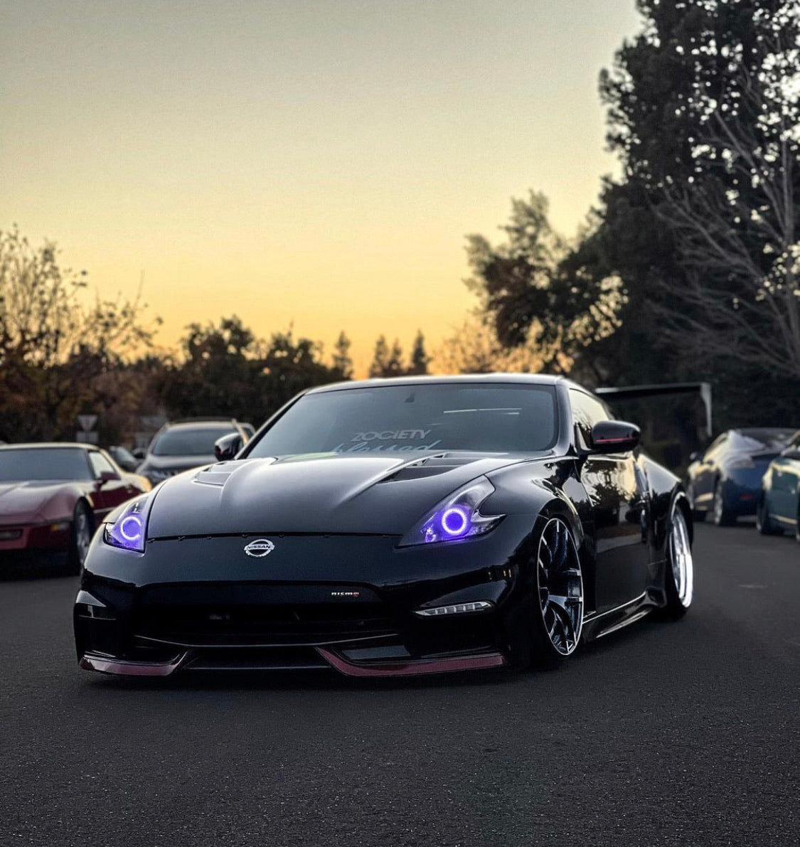 2009-2020 Nissan 370z RGBW Color-Chasing LED Halo Kit LED headlight kit AutoLEDTech Oracle Lighting Trendz Flow Series RGBHaloKits OneUpLighting Morimoto