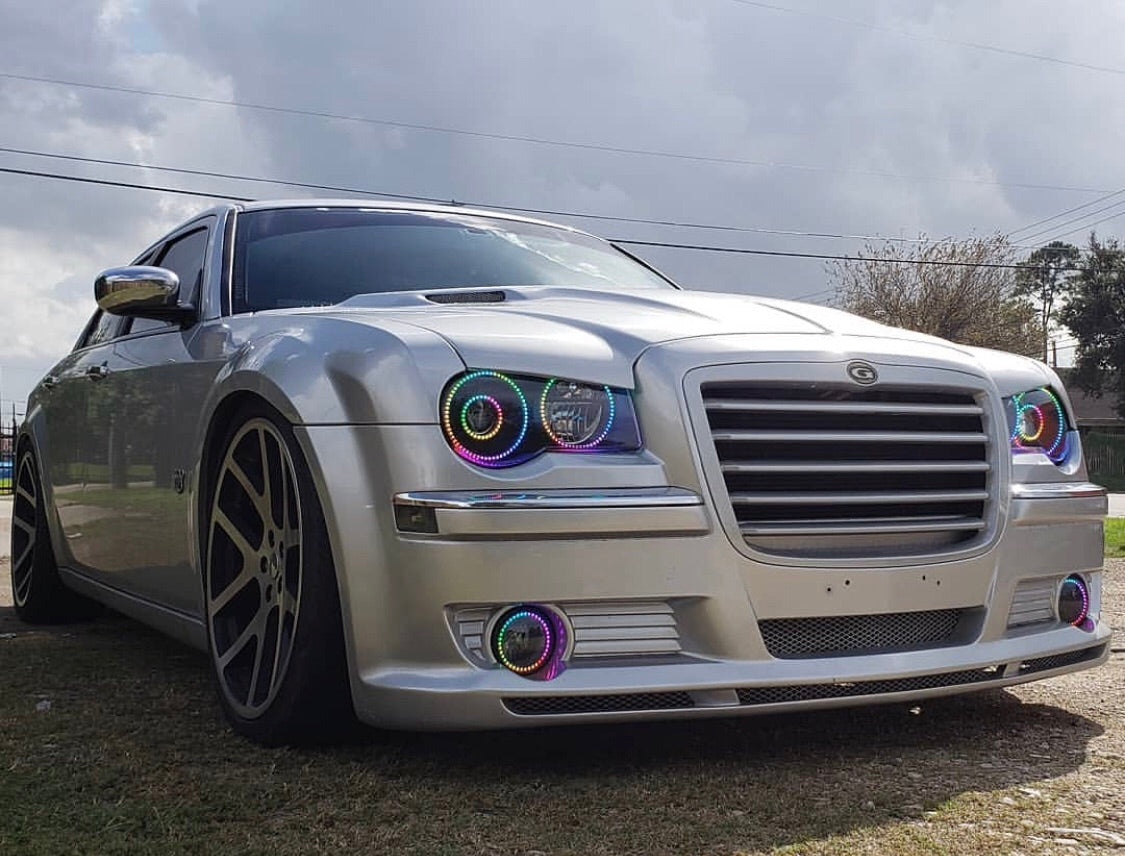 2005-2010 Chrysler 300C/SRT RGBW Color-Chasing Halo Headlights (Flow Series) LED headlight kit AutoLEDTech Oracle Lighting Trendz Flow Series RGBHaloKits OneUpLighting Morimoto