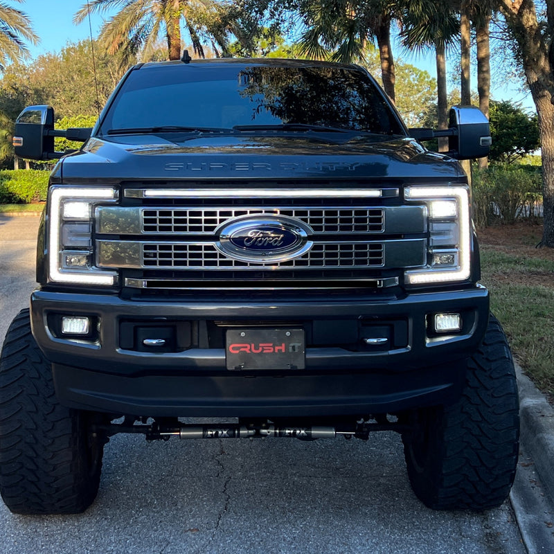 2017-2019 Ford Super Duty F250 F350 SINGLE TOP LED Grill Accent Light Kit | XL, XLT, KR, Lariat, Platinum LED headlight kit AutoLEDTech Oracle Lighting Trendz Flow Series RGBHaloKits OneUpLighting Morimoto
