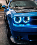 2015-2023 Dodge Challenger WATERPROOF RGBW Color-Chasing Exterior Halo Kit (Flow Series) LED headlight kit AutoLEDTech Oracle Lighting Trendz Flow Series RGBHaloKits OneUpLighting Morimoto