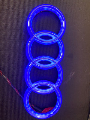 Audi Rings RGBW Color-Changing LED Emblem Logo Badge (Flow Series) LED headlight kit AutoLEDTech Oracle Lighting Trendz Flow Series RGBHaloKits OneUpLighting Morimoto
