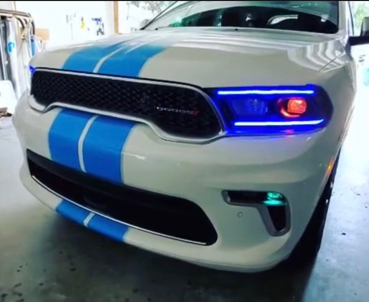 2021-2023 Dodge Durango RGBW Color-Chasing LED DRL Board Tube Kit LED headlight kit AutoLEDTech Oracle Lighting Trendz Flow Series RGBHaloKits OneUpLighting Morimoto