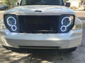 2005-2010 Jeep Commander RGBW Color-Chasing LED Halo Kit LED headlight kit AutoLEDTech Oracle Lighting Trendz Flow Series RGBHaloKits OneUpLighting Morimoto
