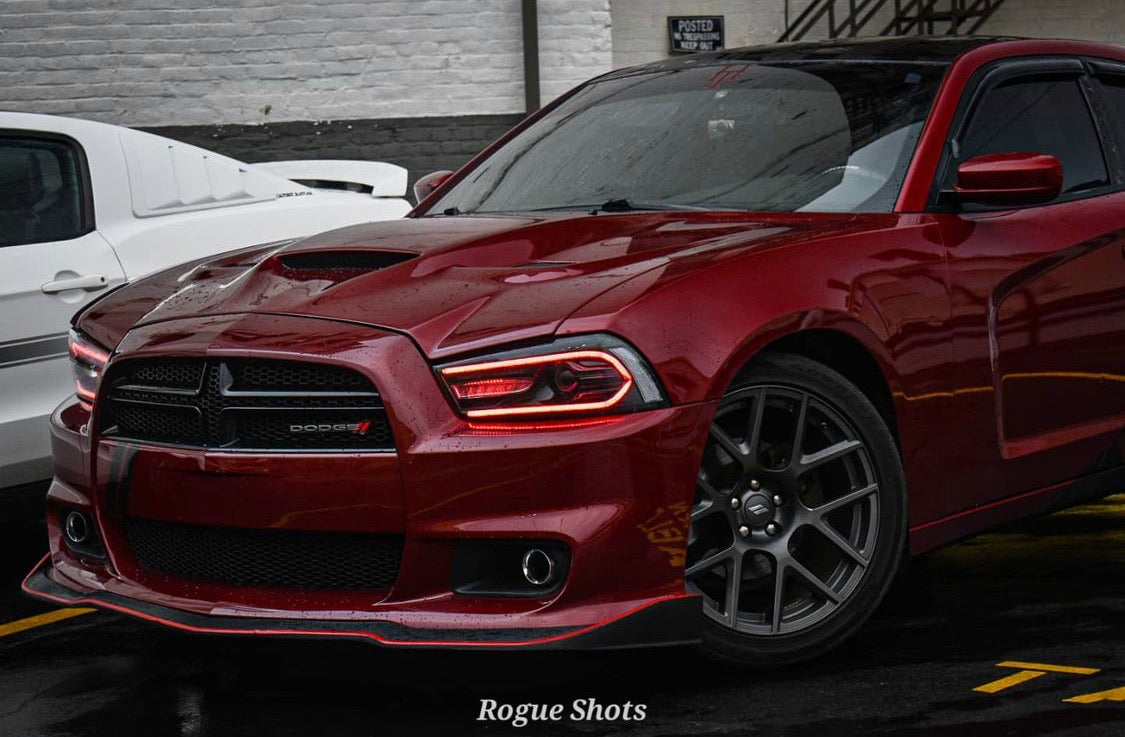 2011-2014 Dodge Charger RGBW Color-Chasing LED DRL Halo Projector Headlights - 2015+ Style Design LED headlight kit AutoLEDTech Oracle Lighting Trendz Flow Series RGBHaloKits OneUpLighting Morimoto