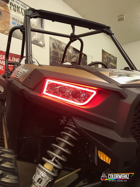 Waterproof Polaris RZR Flow Series Exterior Halo Kit LED headlight kit AutoLEDTech Oracle Lighting Trendz Flow Series RGBHaloKits OneUpLighting Morimoto