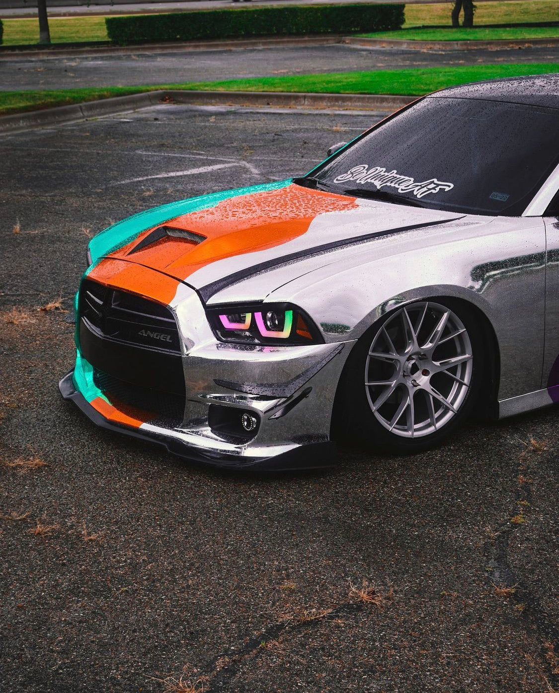 2011-2014 Dodge Charger RGBW Color-Chasing Spec-D LED Halo DRL Headlights (Flow Series) LED headlight kit AutoLEDTech Oracle Lighting Trendz Flow Series RGBHaloKits OneUpLighting Morimoto
