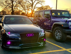 Audi Rings RGBW Color-Changing LED Emblem Logo Badge (Flow Series) LED headlight kit AutoLEDTech Oracle Lighting Trendz Flow Series RGBHaloKits OneUpLighting Morimoto