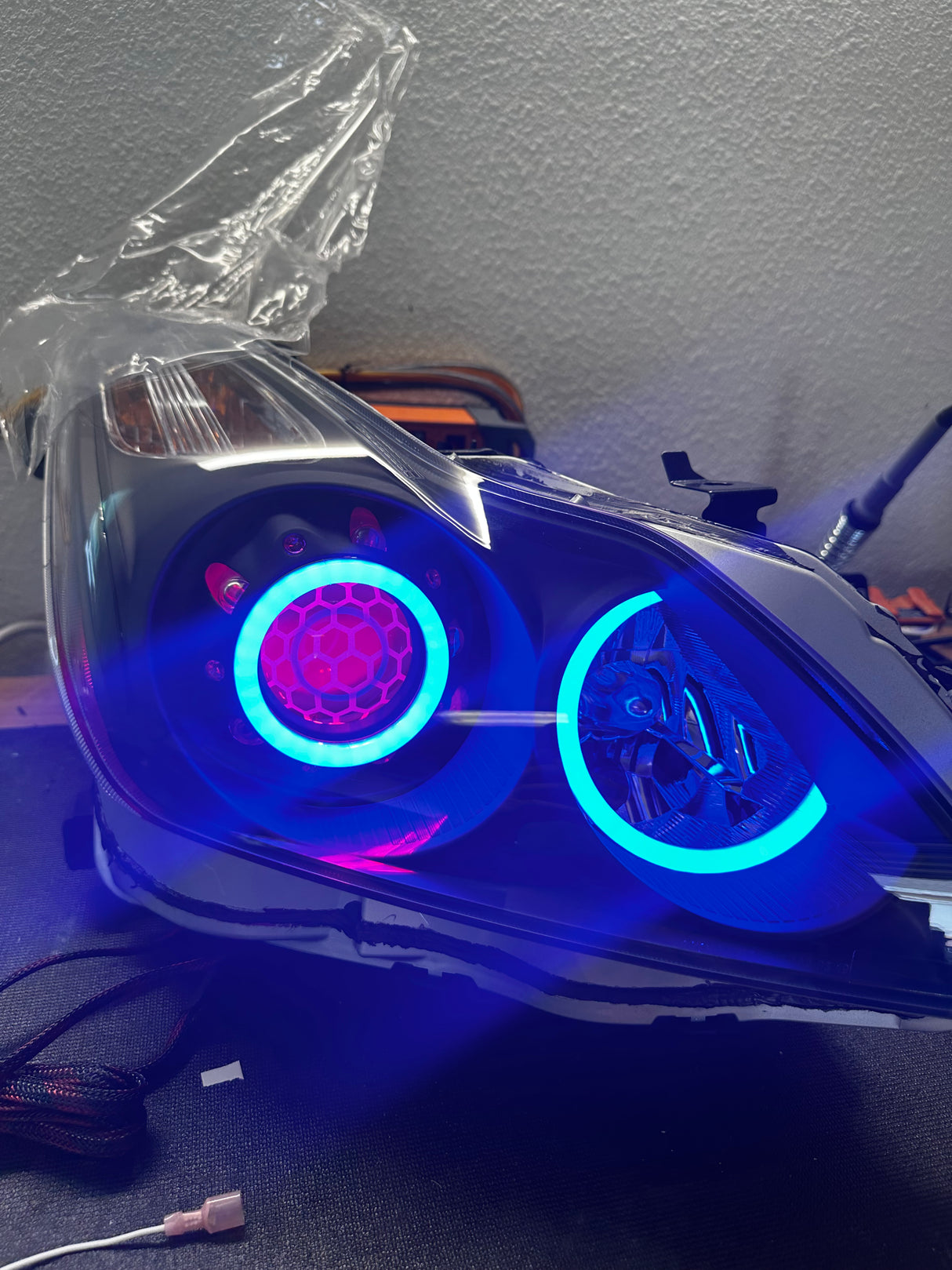 2008-2015 Infiniti G37/Q60 Coupe RGBW Color-Chasing LED Halo Prebuilt Headlights (Flow Series) LED headlight kit AutoLEDTech Oracle Lighting Trendz Flow Series RGBHaloKits OneUpLighting Morimoto