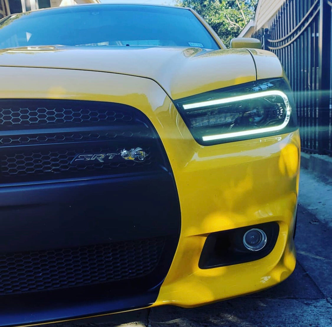 2011-2014 Dodge Charger RGBW Color-Chasing LED DRL Halo Projector Headlights - 2015+ Style Design LED headlight kit AutoLEDTech Oracle Lighting Trendz Flow Series RGBHaloKits OneUpLighting Morimoto