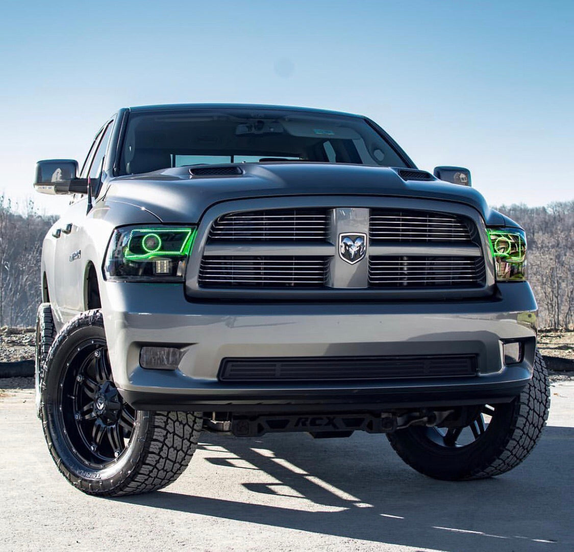 2013-2018 Dodge Ram 1500 2500 RGBW Color-Chasing LED Halo Kit (Projector Outline) LED headlight kit AutoLEDTech Oracle Lighting Trendz Flow Series RGBHaloKits OneUpLighting Morimoto