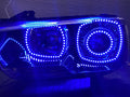 2011-2014 Dodge Charger RGBW Color-Chasing LED Halo OEM Projector Headlights (Flow Series) LED headlight kit AutoLEDTech Oracle Lighting Trendz Flow Series RGBHaloKits OneUpLighting Morimoto