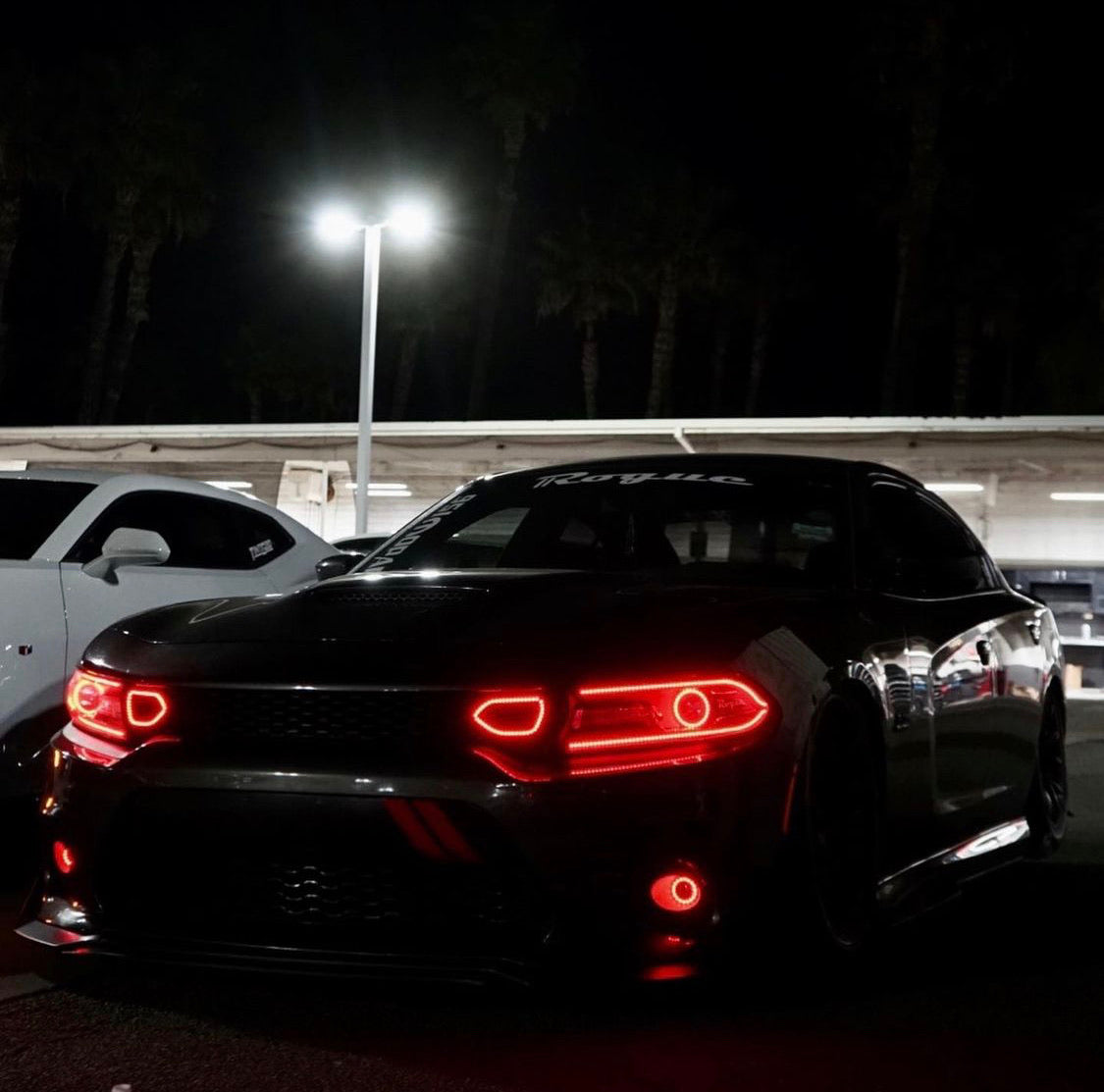 2015-2023 Dodge Charger RGBW Color Chasing LED Grill Snorkel Air Intake Halo Kit LED headlight kit AutoLEDTech Oracle Lighting Trendz Flow Series RGBHaloKits OneUpLighting Morimoto