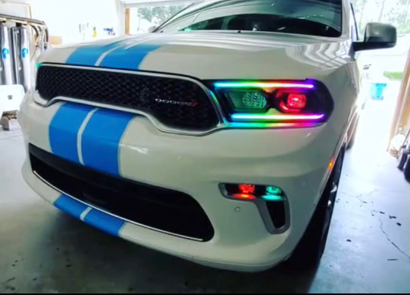 2021-2023 Dodge Durango RGBW Color-Chasing LED DRL Board Tube Kit LED headlight kit AutoLEDTech Oracle Lighting Trendz Flow Series RGBHaloKits OneUpLighting Morimoto