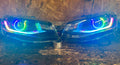 2016-2018 Chevrolet Camaro RGBW Color-Chasing Halo LED DRL Prebuilt Halo Headlights (Flow Series) LED headlight kit AutoLEDTech Oracle Lighting Trendz Flow Series RGBHaloKits OneUpLighting Morimoto