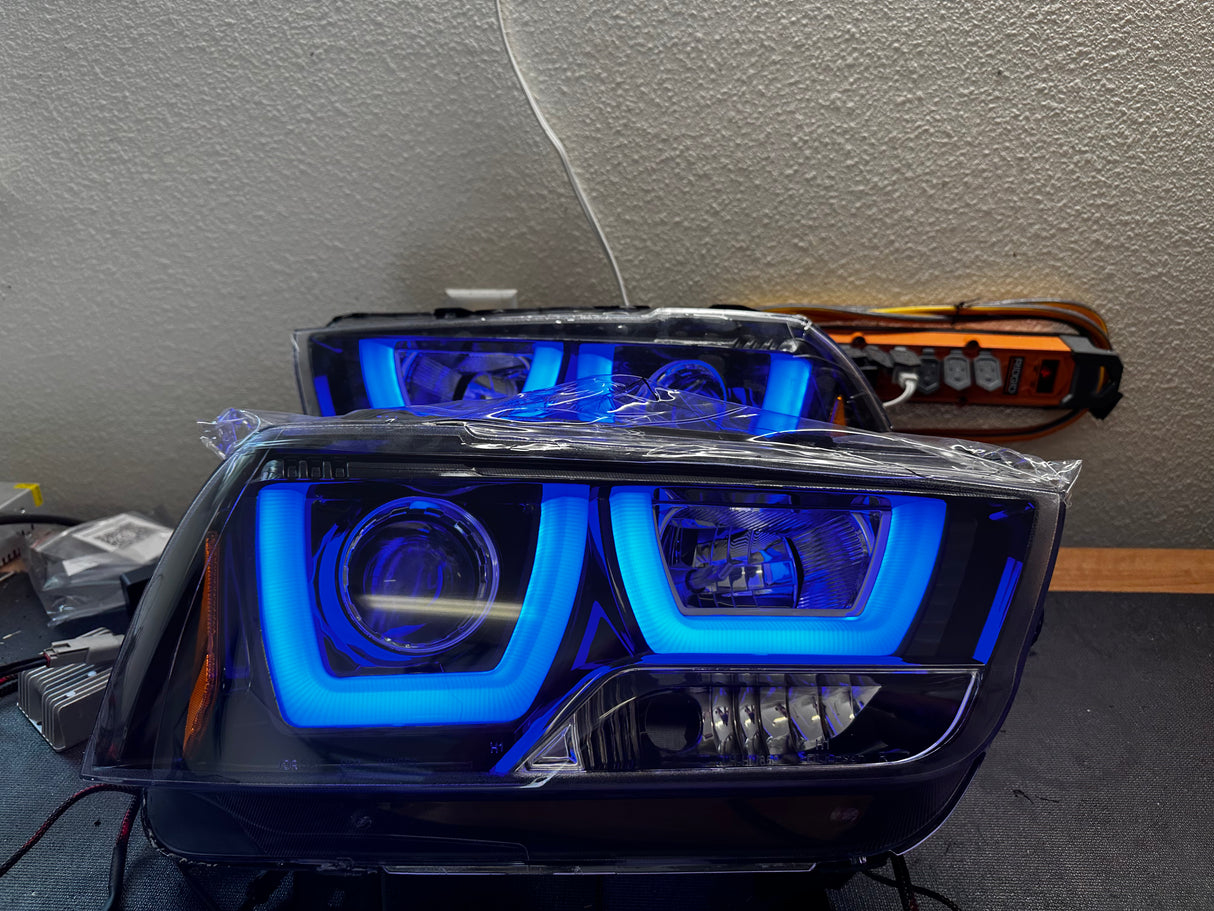 2011-2014 Dodge Charger RGBW Color-Chasing Spec-D LED Halo DRL Headlights (Flow Series) LED headlight kit AutoLEDTech Oracle Lighting Trendz Flow Series RGBHaloKits OneUpLighting Morimoto