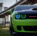 Dodge Mopar LED Badge Emblem Logos (RGB/White) LED headlight kit AutoLEDTech Oracle Lighting Trendz Flow Series RGBHaloKits OneUpLighting Morimoto