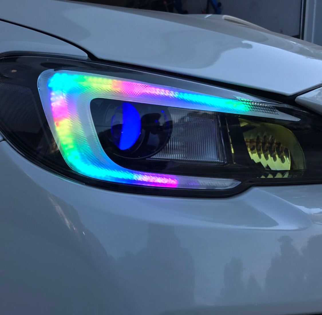 2015-2017 Subaru Impreza WRX STI RGBW Color-Chasing C-Bar LED DRL Board Halo Kit LED headlight kit AutoLEDTech Oracle Lighting Trendz Flow Series RGBHaloKits OneUpLighting Morimoto