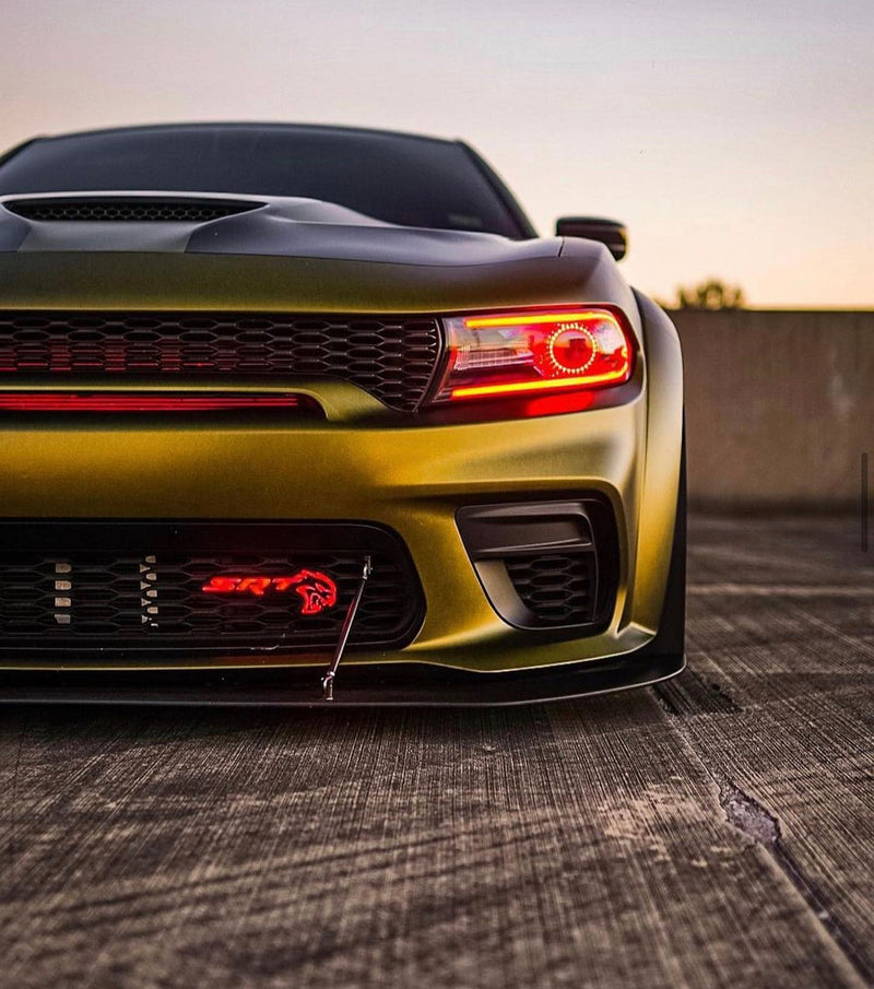 2015-2023 Dodge SRT Hellcat RGBW Flow Series LED Badge Emblem Logo LED headlight kit AutoLEDTech Oracle Lighting Trendz Flow Series RGBHaloKits OneUpLighting Morimoto