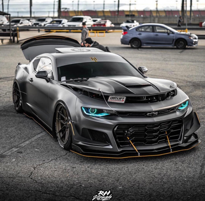 2016-2018 Chevrolet Camaro RGBW Color-Chasing Halo LED DRL Prebuilt Halo Headlights (Flow Series) LED headlight kit AutoLEDTech Oracle Lighting Trendz Flow Series RGBHaloKits OneUpLighting Morimoto