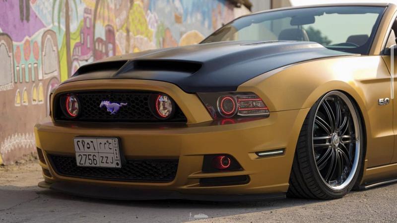 2010-2014 Ford Mustang RGBW Color-Chasing LED DRL Halo Prebuilt Headlights LED headlight kit AutoLEDTech Oracle Lighting Trendz Flow Series RGBHaloKits OneUpLighting Morimoto